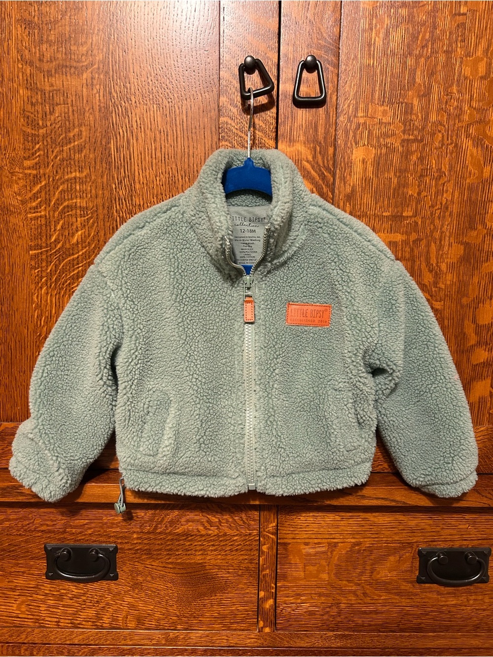 Little Bipsy green toddler fleece zip up 12-24 months